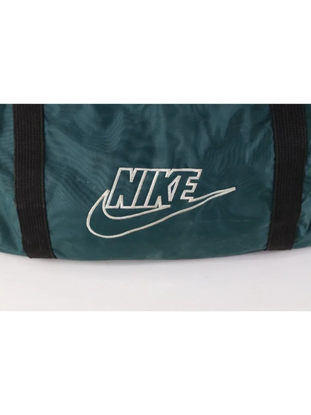 Vtg 90s Nike Travis Scott Big Swoosh Spell Out Handled Duffel Bag Green Large